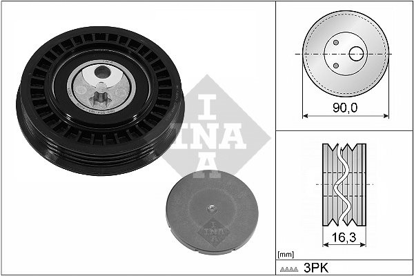 Rolka napinacza paska wieloklinowego do Mercedesa, 531 1005 10, INA w ofercie sklepu e-autoparts.pl 